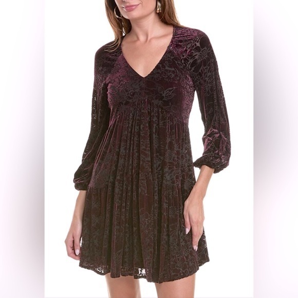 Taylor Velvet Burnout Mini Dress - Picture 1 of 8